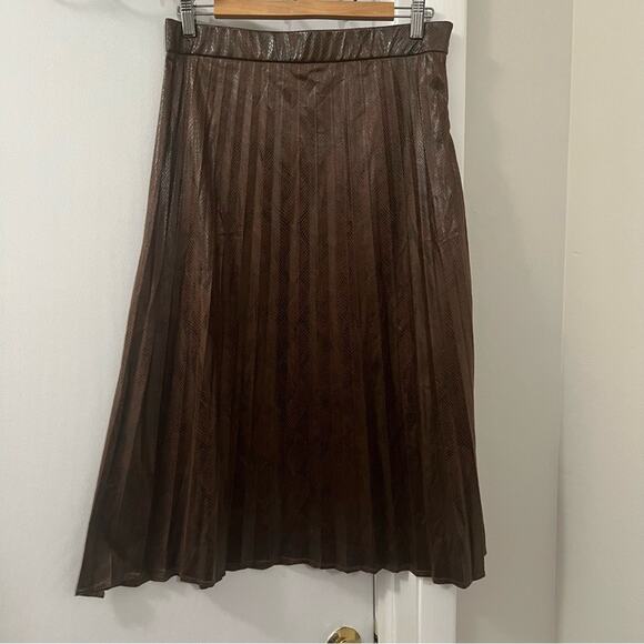 Zara PLEATED MIDI SKIRT Size Large - Picture 6 of 7